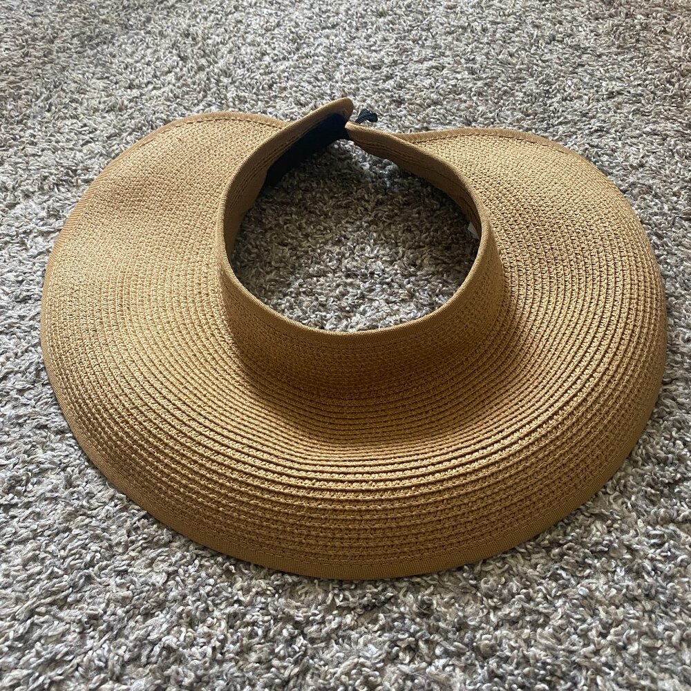 Summery woven visor sun hat